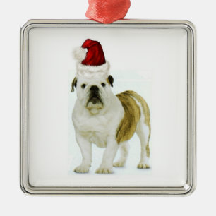 Ditzy Dogs~Original Ornament~Bulldog~Christmas Silbernes Ornament