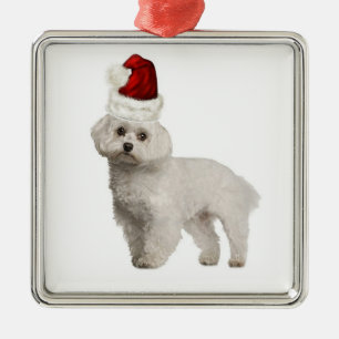 Ditzy Dogs~Original Ornament~Christmas~Maltese Silbernes Ornament
