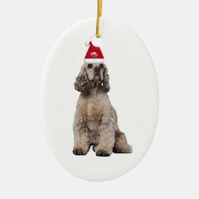 Ditzy Dogs~Original Ornament~Cocker Spaniel Keramikornament (Vorne)