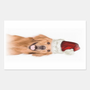 Ditzy Dogs~Original Sticker~Golden Retriever Rechteckiger Aufkleber