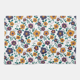 Ditzy Retro Daisy aus den 70er Jahren in Jewel Ton Geschirrtuch