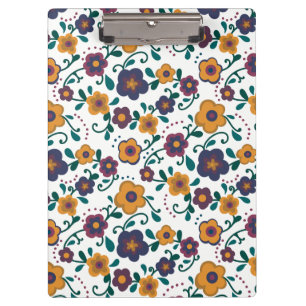 Ditzy Retro Daisy aus den 70er Jahren in Jewel Ton Klemmbrett