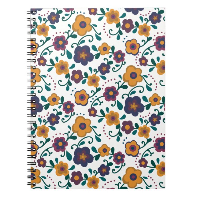 Ditzy Retro Daisy aus den 70er Jahren in Jewel Ton Notizblock (Vorderseite)
