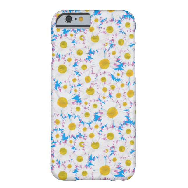 Ditzy White Daisies Muster auf Sky Blue Case-Mate iPhone Hülle (Rückseite)