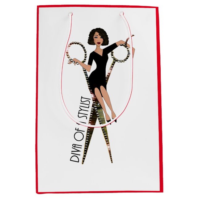 "Diva a Stylist" Mittlere Geschenktasche Mittlere Geschenktüte (Vorderseite)