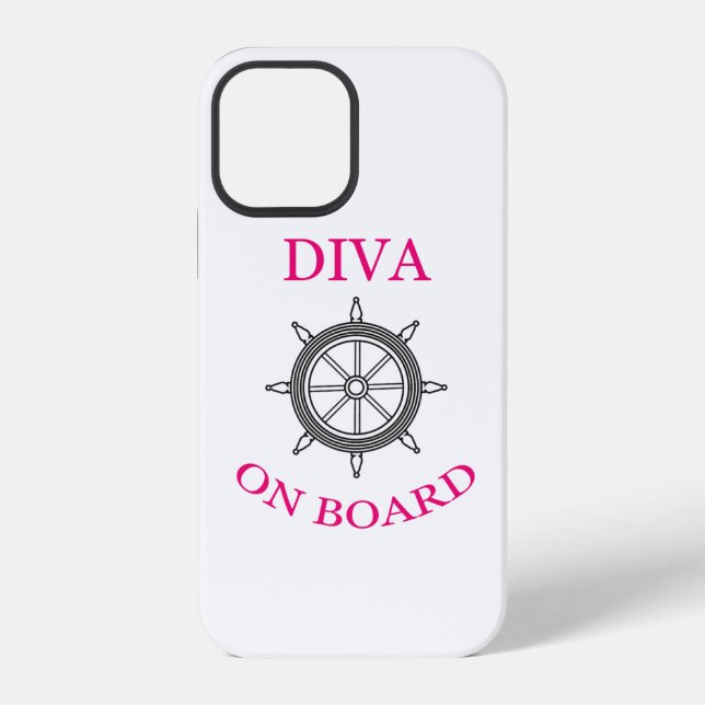 ‚Diva an Bord‘ iPhone 12 Hülle (Rückseite)