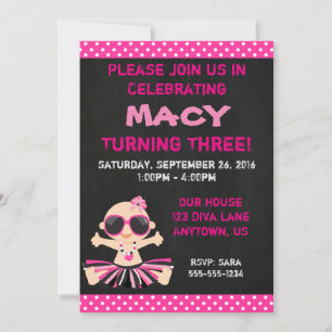 Diva Baby Birthday Invitation