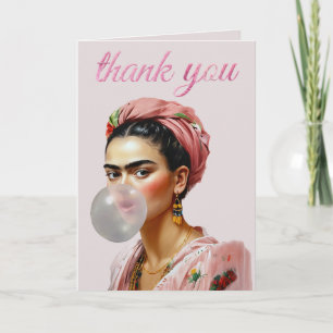 Diva bläst Kaugummi Dankeskarte
