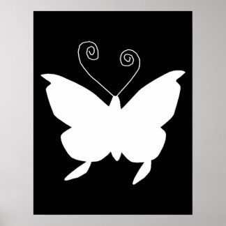 Diva Butterfly in weiß Poster