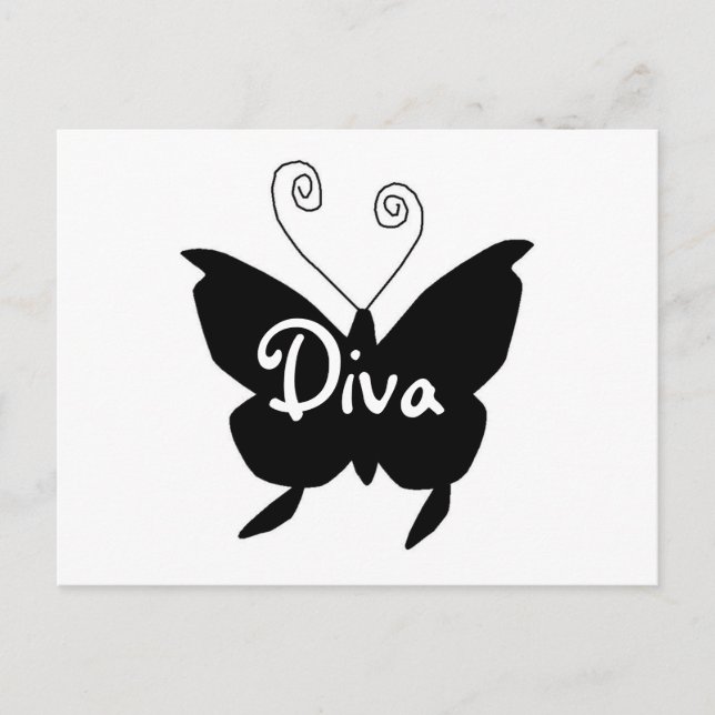 Diva Butterfly Postkarte (Vorderseite)