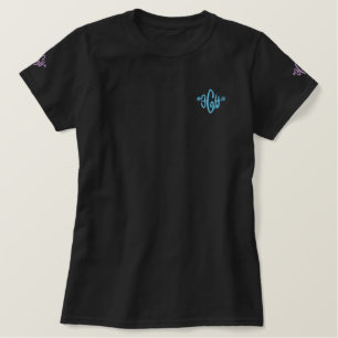 Diva Butterfly Schwarz Stickerbesticktes Shirt