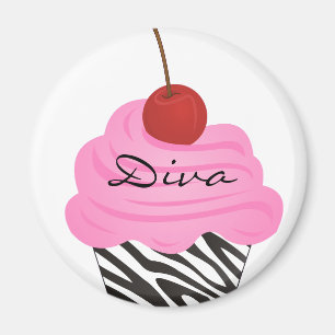 Diva Cupcake Magnet