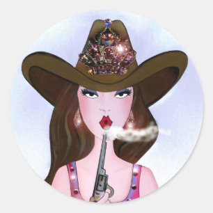 Diva des autocollants d'une cow-girl