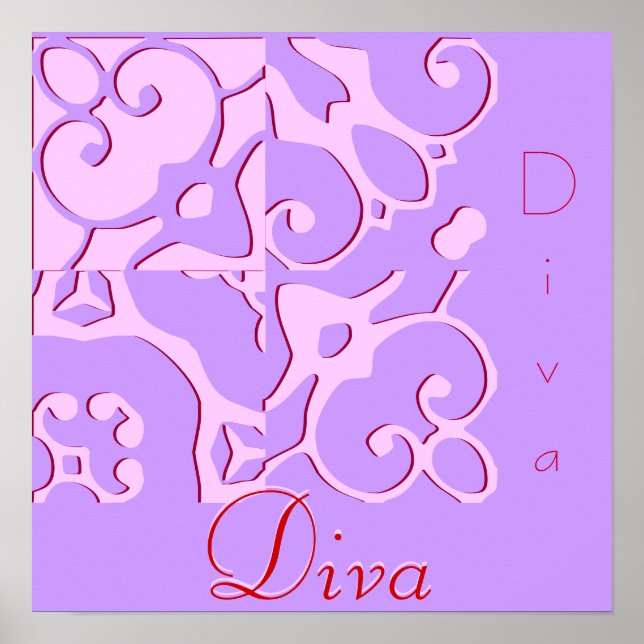 Diva Designer Name Poster (Vorne)
