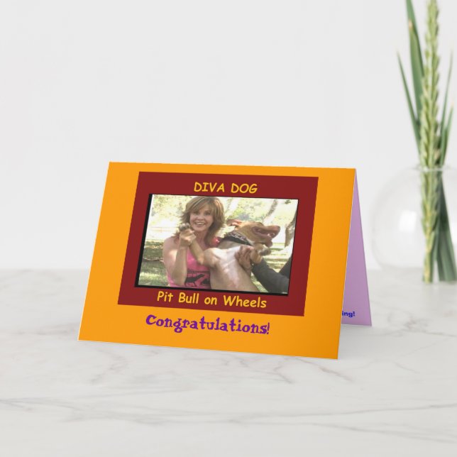 DIVA DOG "Glückwunsch!" Grußkarte Karte (Vorderseite)