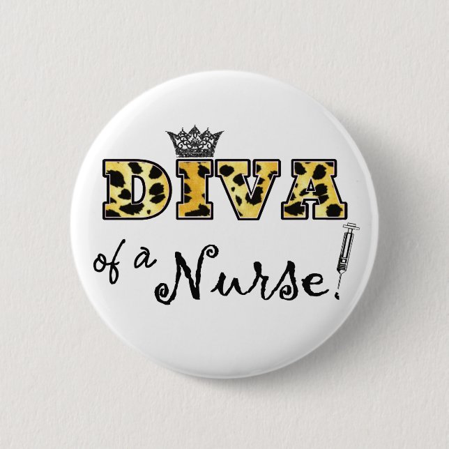 "DIVA einer Krankenschwester!" Button (Vorderseite)