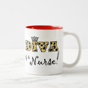 "DIVA einer Krankenschwester!" Zwei-Tone-Tasse Zweifarbige Tasse