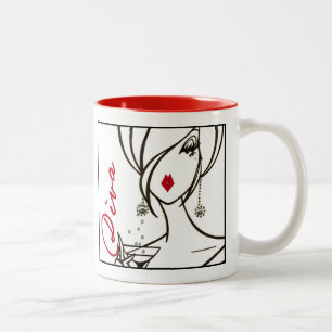 "DIVA" einer Tasse! Zwei-Tone-Kaffee-Tasse Zweifarbige Tasse