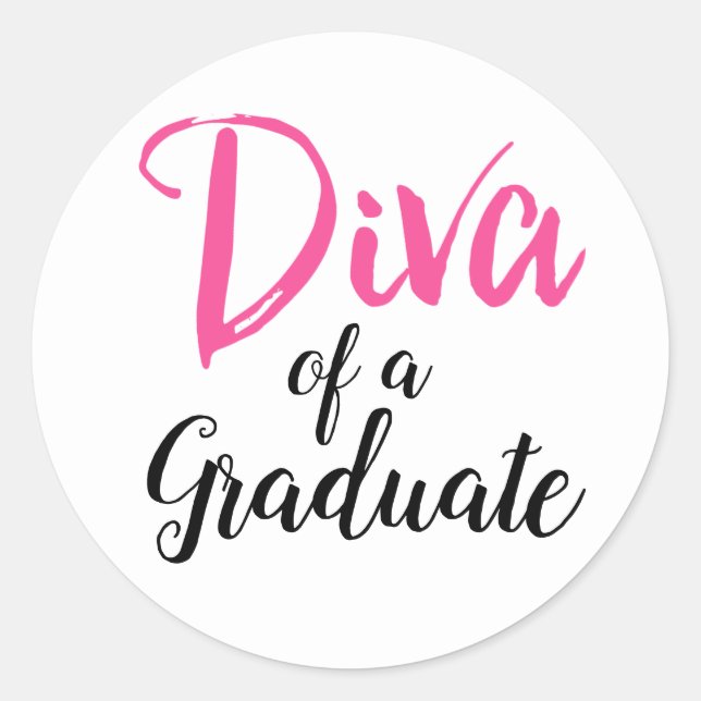 "DIVA eines Graduates" Runder Aufkleber (Vorderseite)
