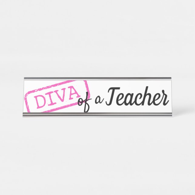 "DIVA" eines Lehrers Schreibtischnamensplakette (Vorderseite )