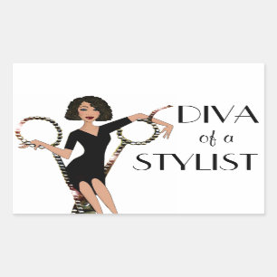 DIVA eines Stylist Labels Rechteckiger Aufkleber