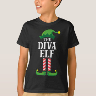 Diva Elf Matching Family Christmas Party Pajama T-Shirt