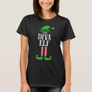 Diva Elf Matching Family Group Christmas Party Pyj T-Shirt