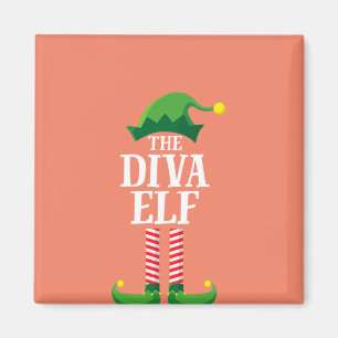 Diva Elf Matching Family Group Weihnachts-Party Magnet