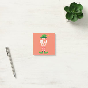 Diva Elf Matching Family Group Weihnachts-Party Post-it Klebezettel