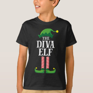 Diva Elf Matching Family Group Weihnachts-Party T-Shirt