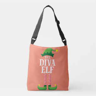 Diva Elf Matching Family Group Weihnachts-Party Tragetaschen Mit Langen Trägern