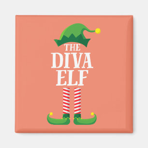 Diva-Elf passende Familien-Gruppen-Weihnachtsfeier Magnet