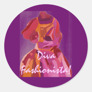 Diva Fashionista Herbstrouten Runder Aufkleber