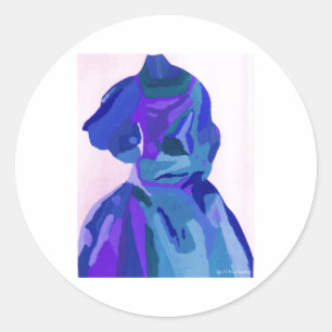 Diva Fashionista in blau I Runder Aufkleber