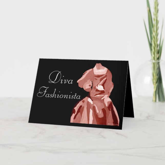Diva Fashionista in neutraler Einladung (Vorderseite)