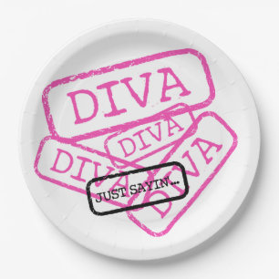 "DIVA - gerade Sayin" Party-PapierTeller Pappteller