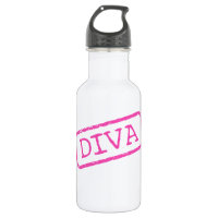 "Diva gestempelt und genehmigt" Wasserflasche