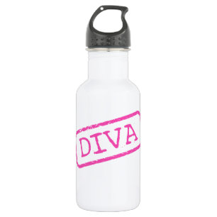 "Diva gestempelt und genehmigt" Wasserflasche