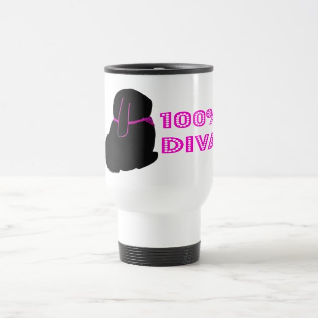 Diva-Häschen mit Glitter Reisebecher (Mittel)