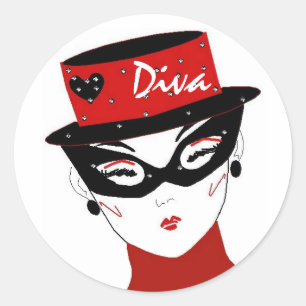 "Diva I"-Aufkleber Runder Aufkleber
