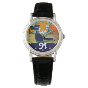 DIVA IN BLAU, SCHÖNHEIT FASHION MONOGRAMM ARMBANDUHR