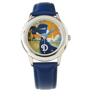 DIVA IN BLAU, SCHÖNHEIT FASHION MONOGRAMM ARMBANDUHR