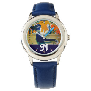 DIVA IN BLAU, SCHÖNHEIT FASHION MONOGRAMM ARMBANDUHR