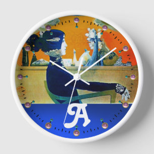 DIVA IN BLAU, SCHÖNHEIT FASHION MONOGRAMM WANDUHR