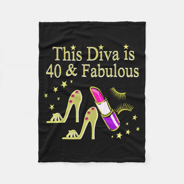 DIVA IST 40 UND FABULOUS GOLD HOCHHEEL DESIGN FLEECEDECKE (Vorderseite)