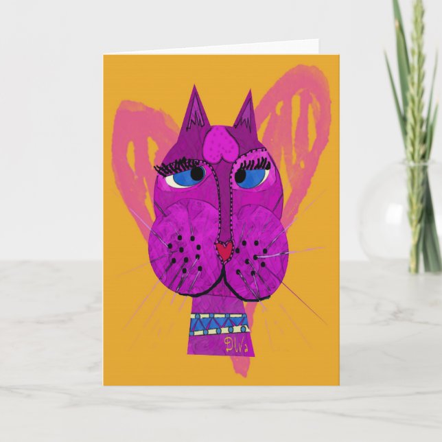 Diva Kitty Grußkarte Karte (Vorderseite)