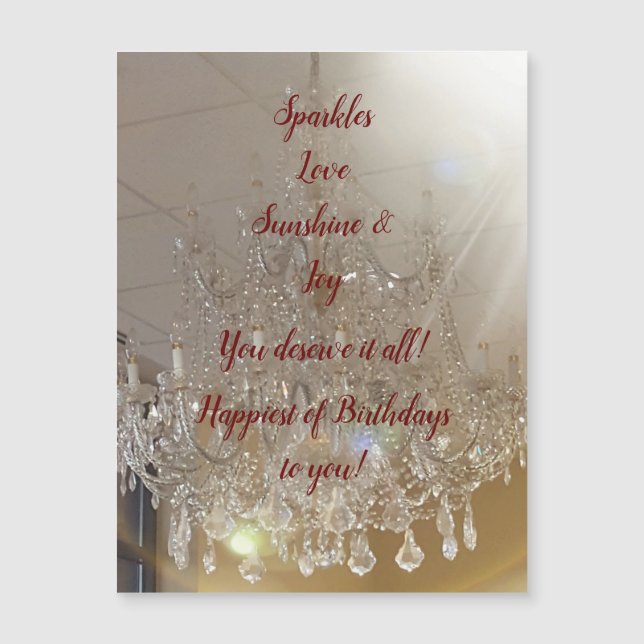 DIVA Life Glitzern Happy Birthday Magnetkarte (Vorderseite)