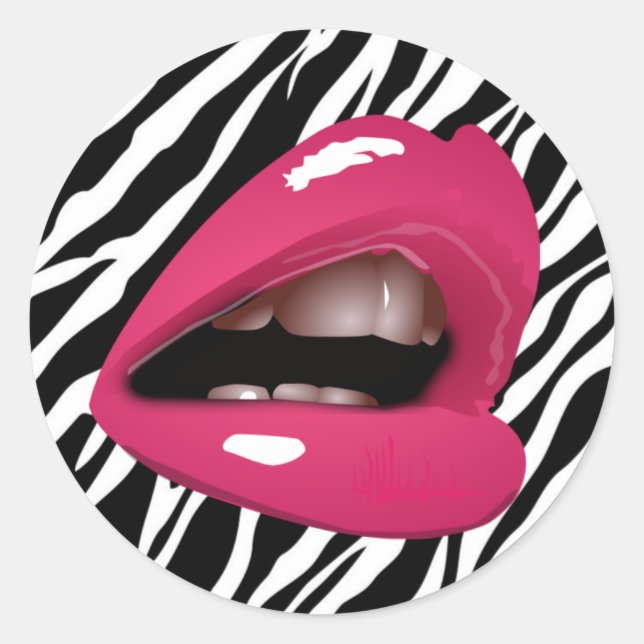 DIVA Lips Collection Runder Aufkleber (Vorderseite)