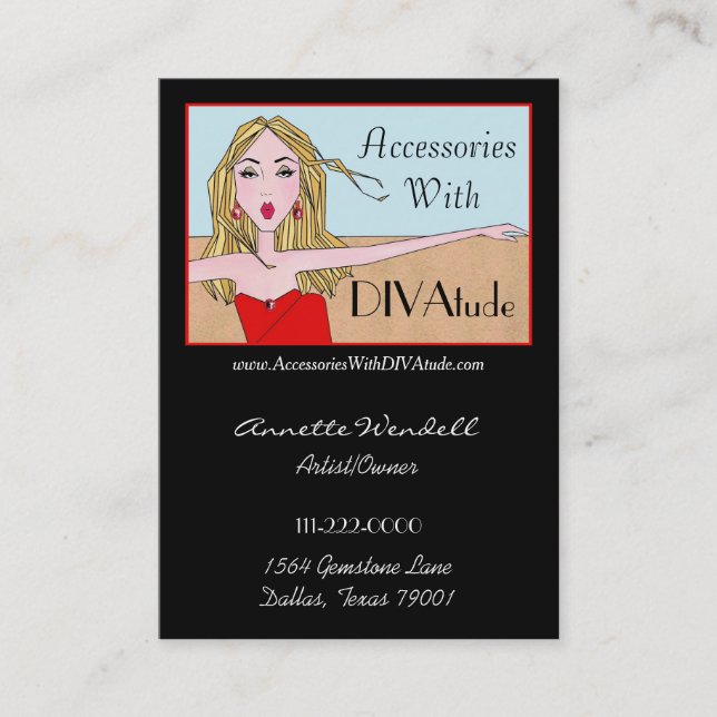 Diva of a Business Card - Chubby Visitenkarte (Vorderseite)