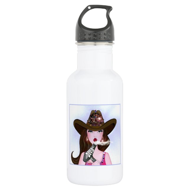 "Diva of a Cowgirl" - Stylistin Edelstahlflasche (Vorderseite)